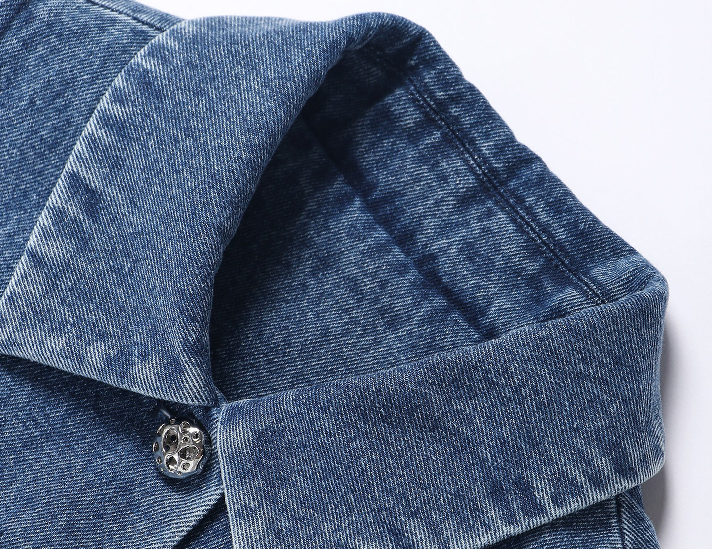 WANGXO Denim Suit Waist-Cinched Vest & Retro Flared Pants - VIOLA