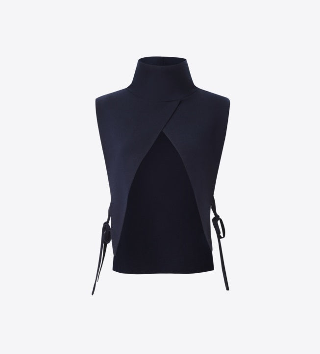 COMME MOI Lu Yan designer new women's casual fashionable wool knitted turtleneck shoulder - FADED.