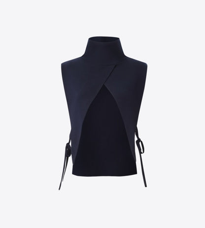 COMME MOI Lu Yan designer new women's casual fashionable wool knitted turtleneck shoulder - FADED.