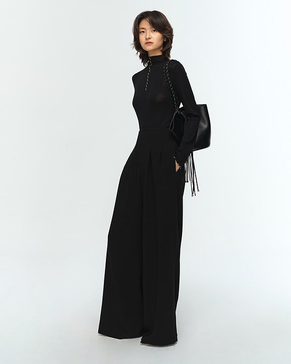 COMME MOI Lu Yan designer's new studded bead long-sleeved wool knitted sweater- REX.