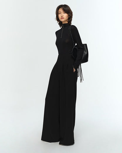 COMME MOI Lu Yan designer's new studded bead long-sleeved wool knitted sweater- REX.