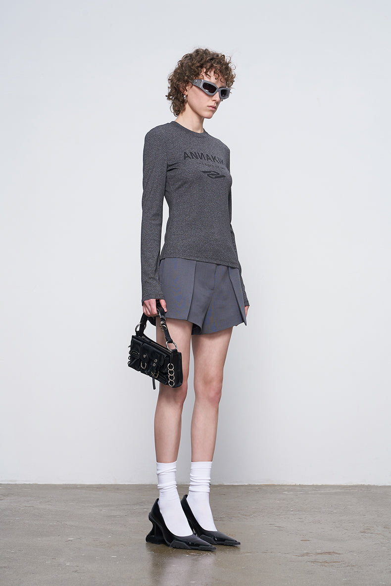 ANNAKIKI Autumn Niche Combination Logo Print Long Sleeve T-Shirt-DAICHI