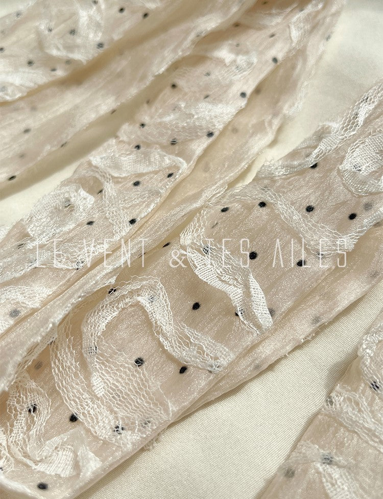 LE VENT&TES AILES Luxury off-Shoulder Lace Jacquard 3d Detailing white Dress- ZORA