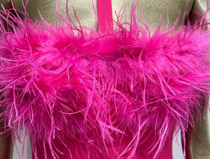 DOLLY Luxury Rose Pink Sleeveless Halter Neck High Waist Knitted Sexy Dress-PURSIA