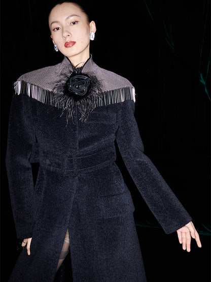 M essential Mackay designer brand water-collar tunic coat - game.