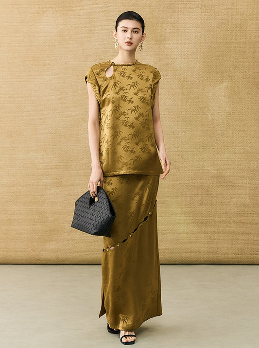 HECO Chinese style acetate rich bamboo skirt - DEED.