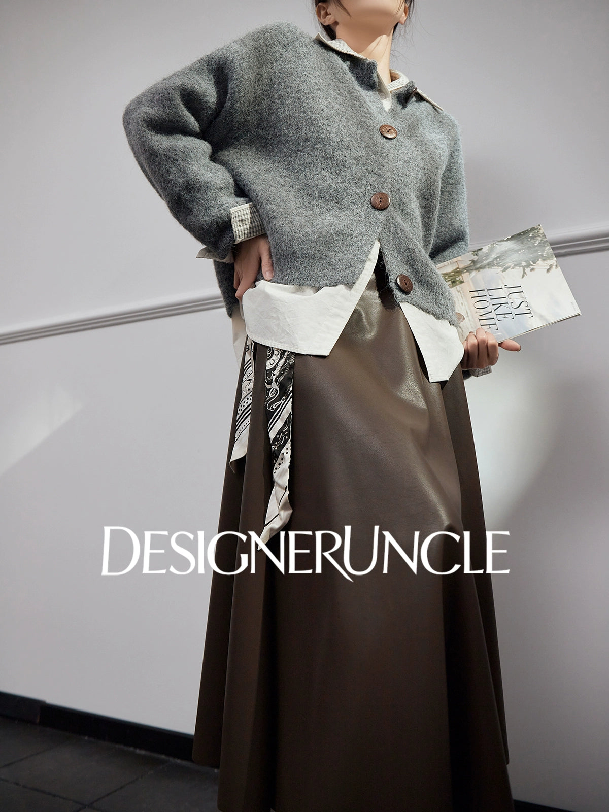 DGU "Mist Blue" gray autumn new loose outerwear versatile slimming top - JONES.