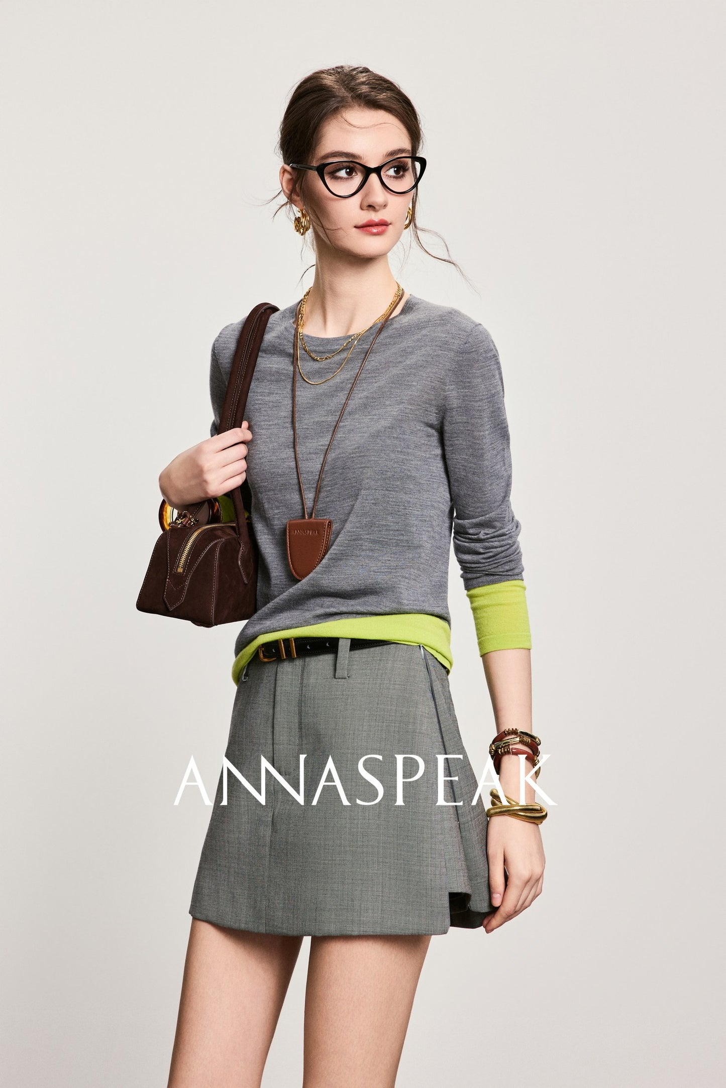 ANNASPEAK fake two pieces wool knit-LIAM.