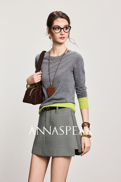 ANNASPEAK fake two pieces wool knit-LIAM.