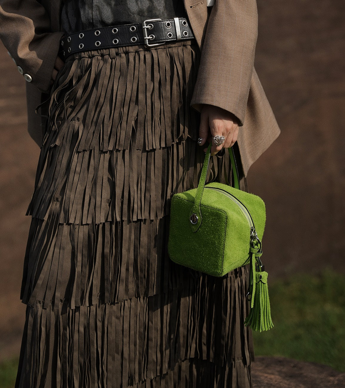 IUBALLET  Suede Square Tassel Handbag - PSUDE.