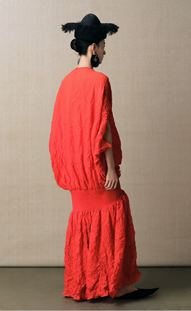 ZHUCHONGYUN  minimalist wrinkled long dress-ARIAH.