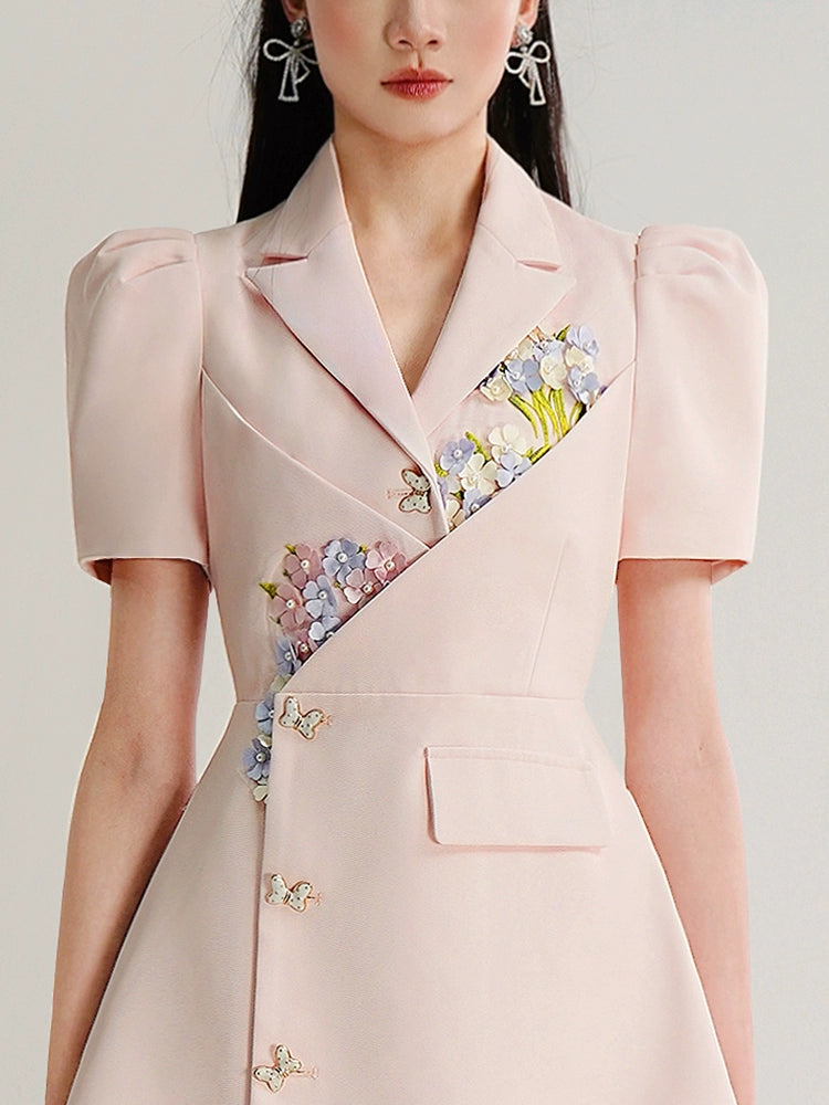 CHECOCRE Stunning Stubble Temperament Commuter Pink Suit Dress - ESSENTIAL