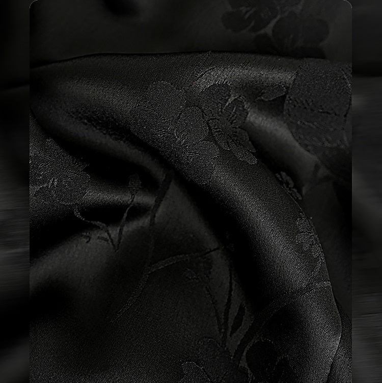 HECO Acetate Jacquard Midi Tiered Cap Sleeves Dress - HEART.