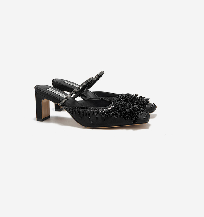 SHOESZOOO women's leather French half shoe high heels - MADE.