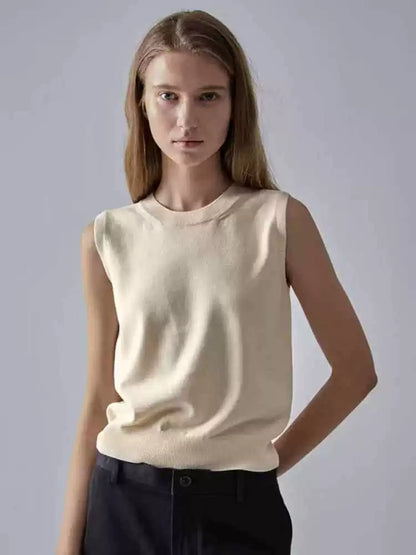 Nothing Written Vest Women's Slim Knitted Sleeveless Suspenders-LUCY.
