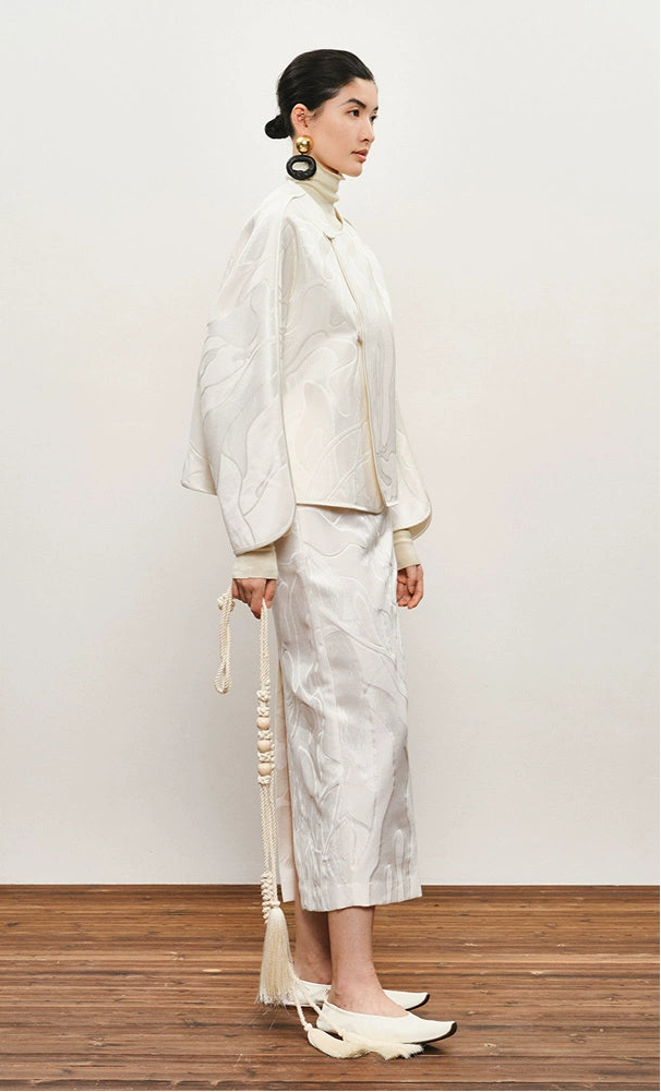 ZHUCHONGYUN Jacquard Crew Neck Loose Straight Jacket-MANCY.