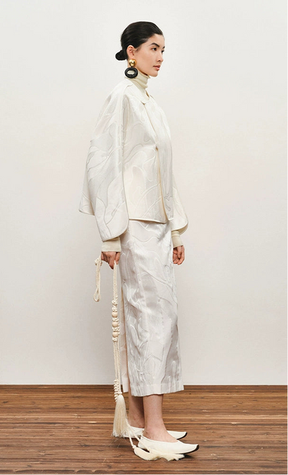 ZHUCHONGYUN Jacquard Crew Neck Loose Straight Jacket-MANCY.