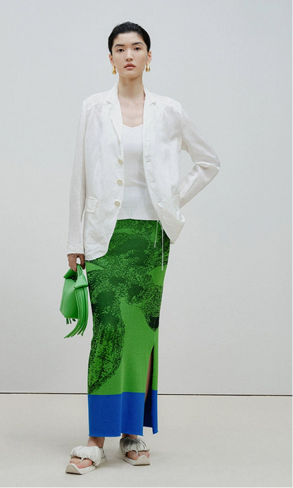 ZHUCHONGYUN long mid-waisted straight skirt-TANAKA.