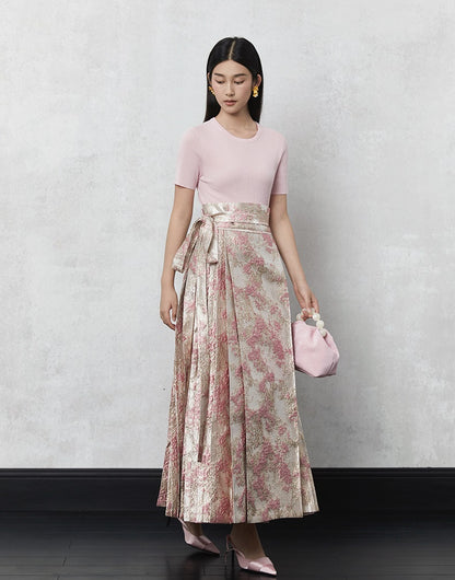 HECO Red Horse Face High Waisted Long Hanfu Skirt - offer.