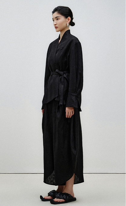 ZHUCHONGYUN cocoon shape with belted long pants--REKI.