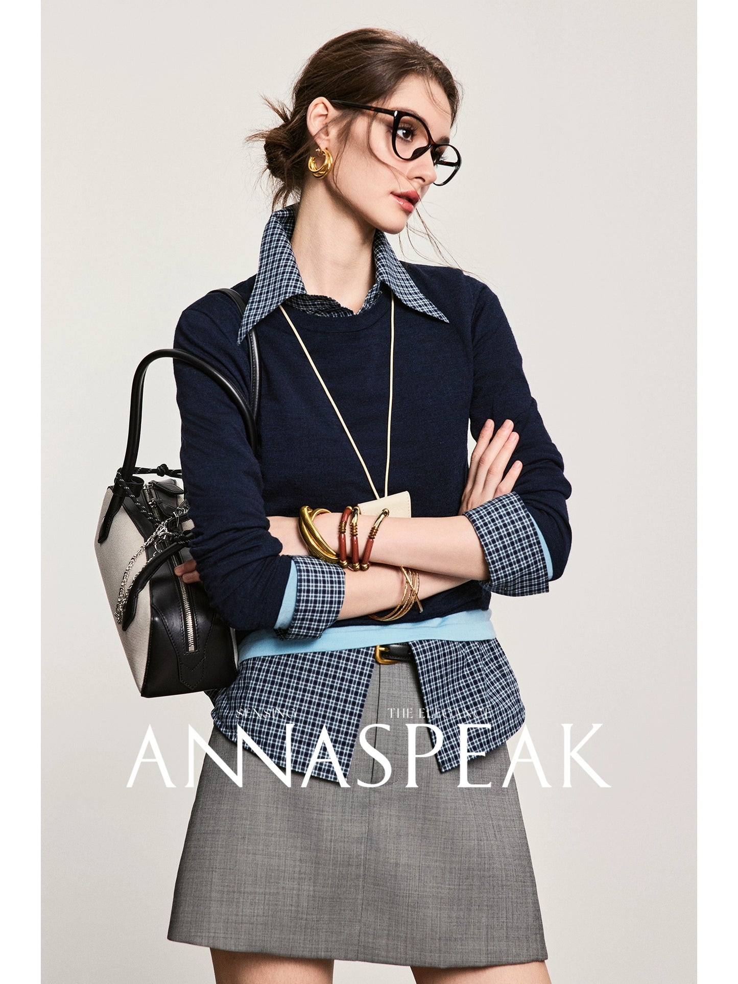 ANNASPEAK fake two pieces wool knit-LIAM.