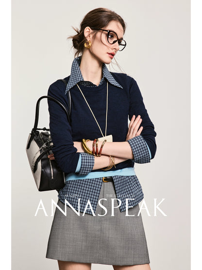 ANNASPEAK fake two pieces wool knit-LIAM.