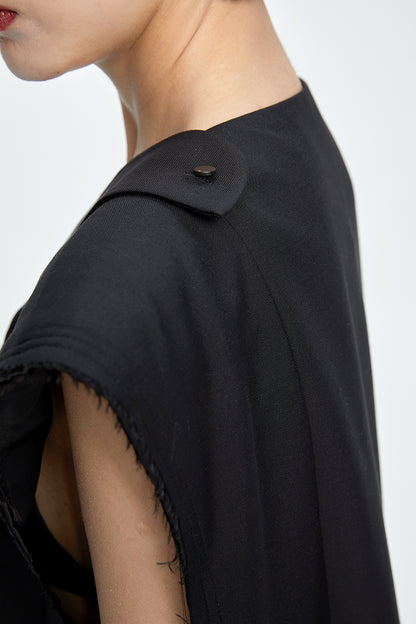 TINY IN misaligned collar silhouette midi vest women's suit -DODO