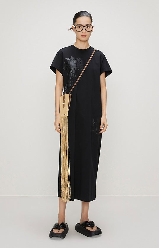 ZHUCHONGYUN short-sleeved loose casual cotton straight dress -SAM.