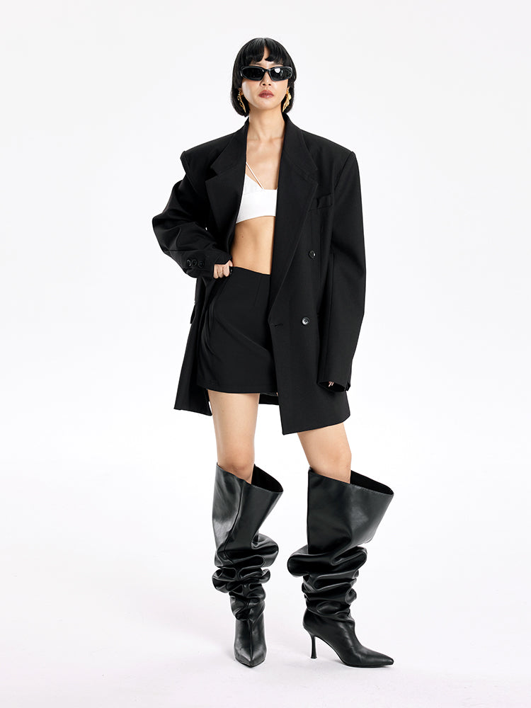 TINY IN Padded Wide Shoulder Cuffs women's Coat-POXY.