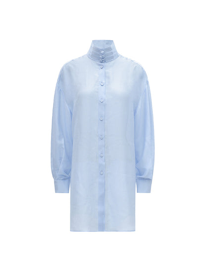 M essential Mackay designer pleated stand-up collar button-down shirt vest pant set - Sunny Hill