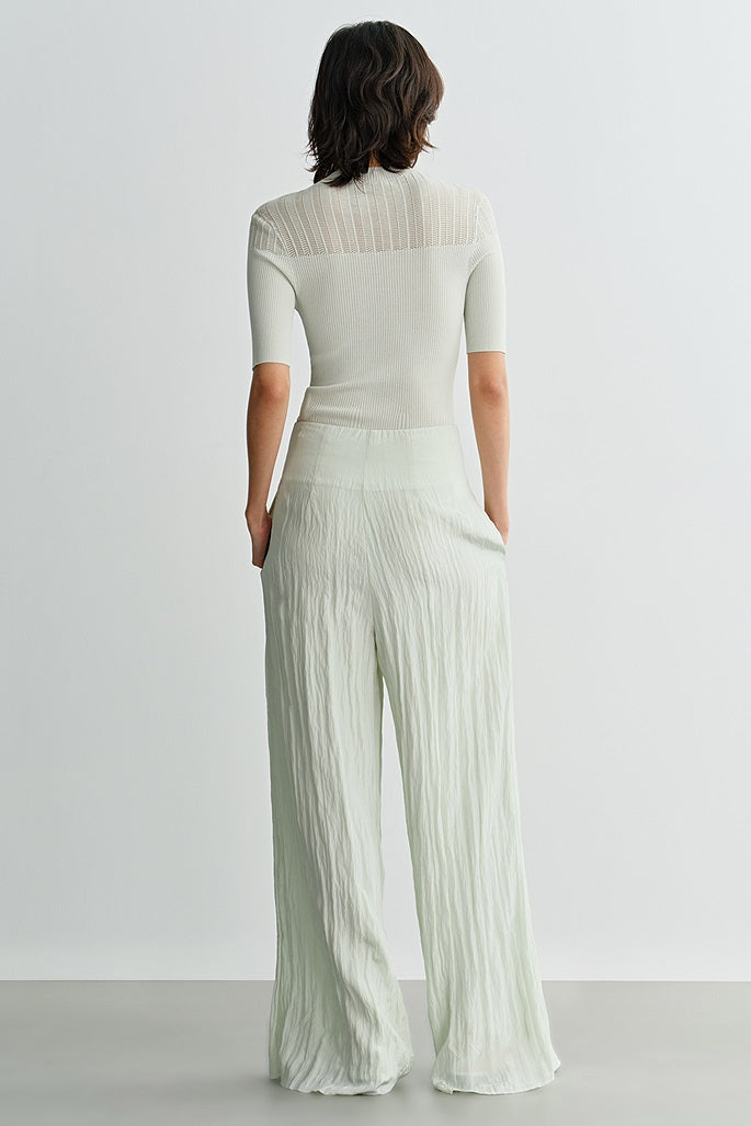 COMME MOI summer women's middle sleeve cut-out knit top - PHILIP.