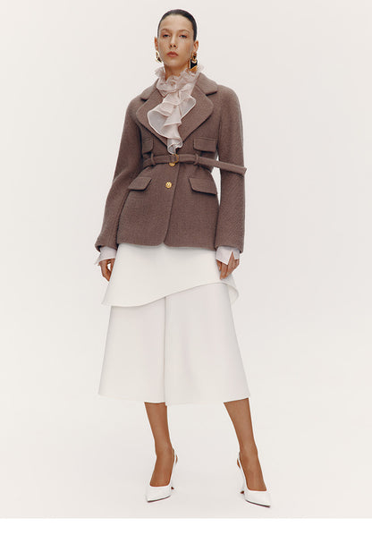 ATELIER MISS LU Fall/Winter Multi-layered Cut Splicing Cropped Culottes - SURREN
