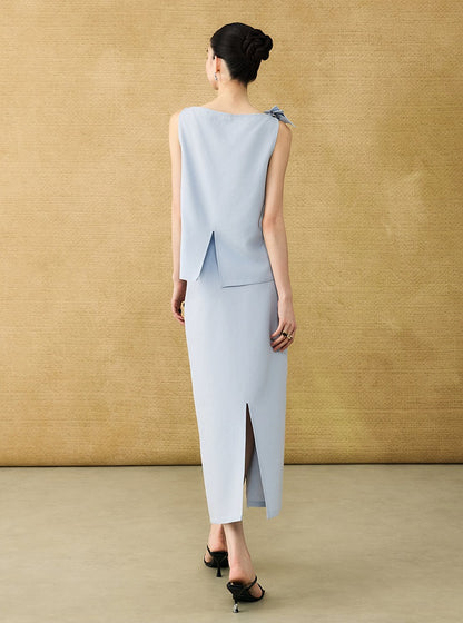 HECO  Chinese style pin small flower linen top breathable elegant vest - POWER.