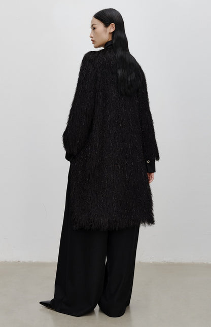 COMME MOI Lu Yan Designer's new women's high-end fringed sequin streamer long jacket - INDIA.