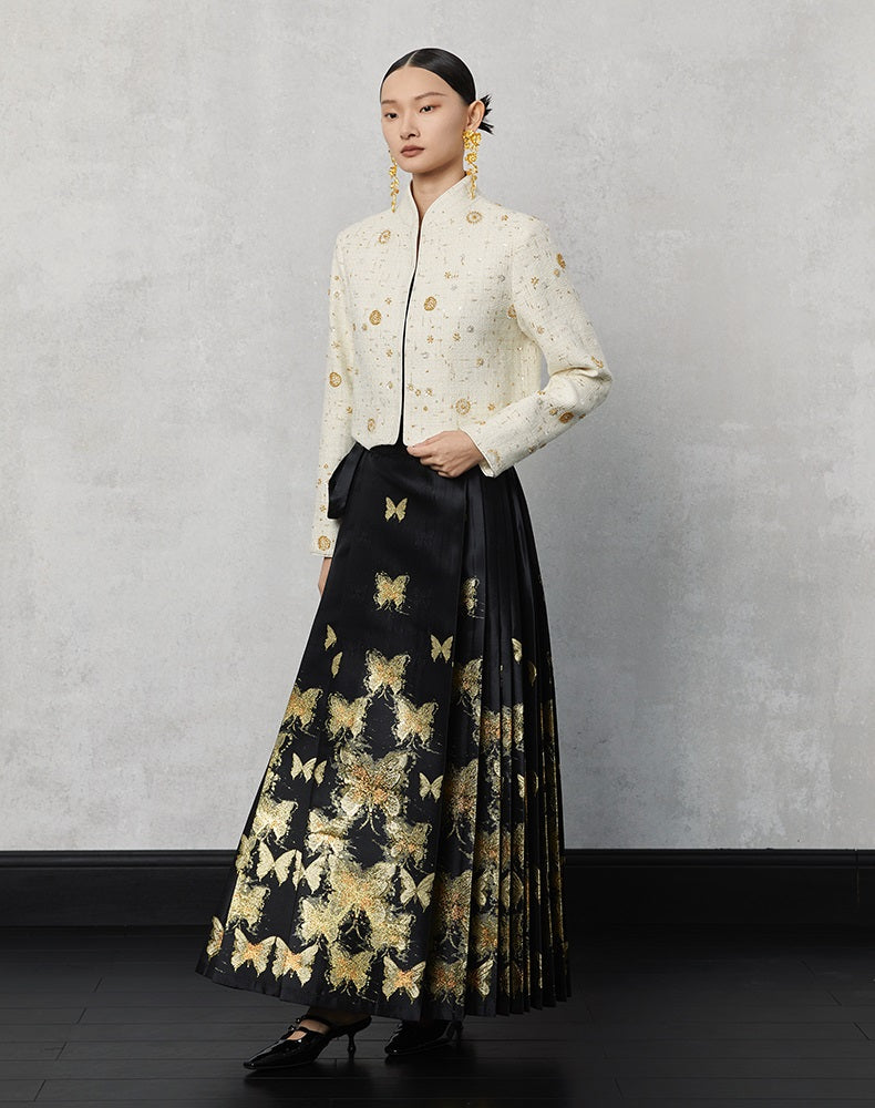 HECO  Butterfly Hanfu High Waisted Long Skirt - rain.
