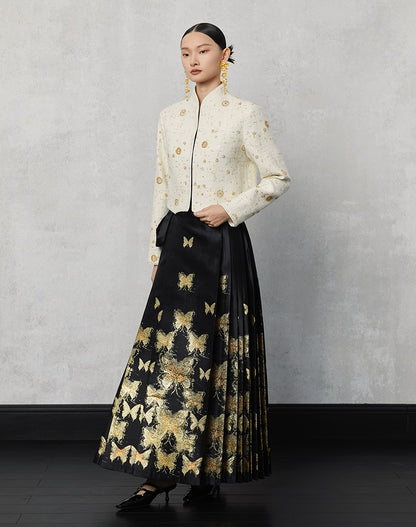 HECO  Butterfly Hanfu High Waisted Long Skirt - rain.
