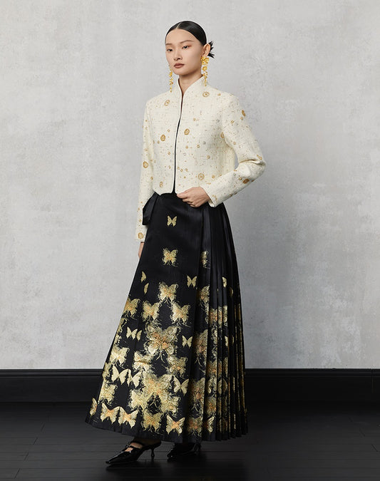 HECO  Butterfly Hanfu High Waisted Long Skirt - rain.
