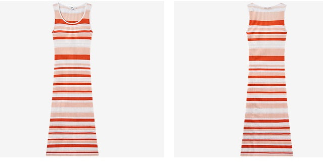 COMME MOI  summer colorful striped skinny wool knit dress - HARPER.