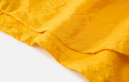 ZHUCHONGYUN yellow pleated loose-fitting blouse -AMBER.