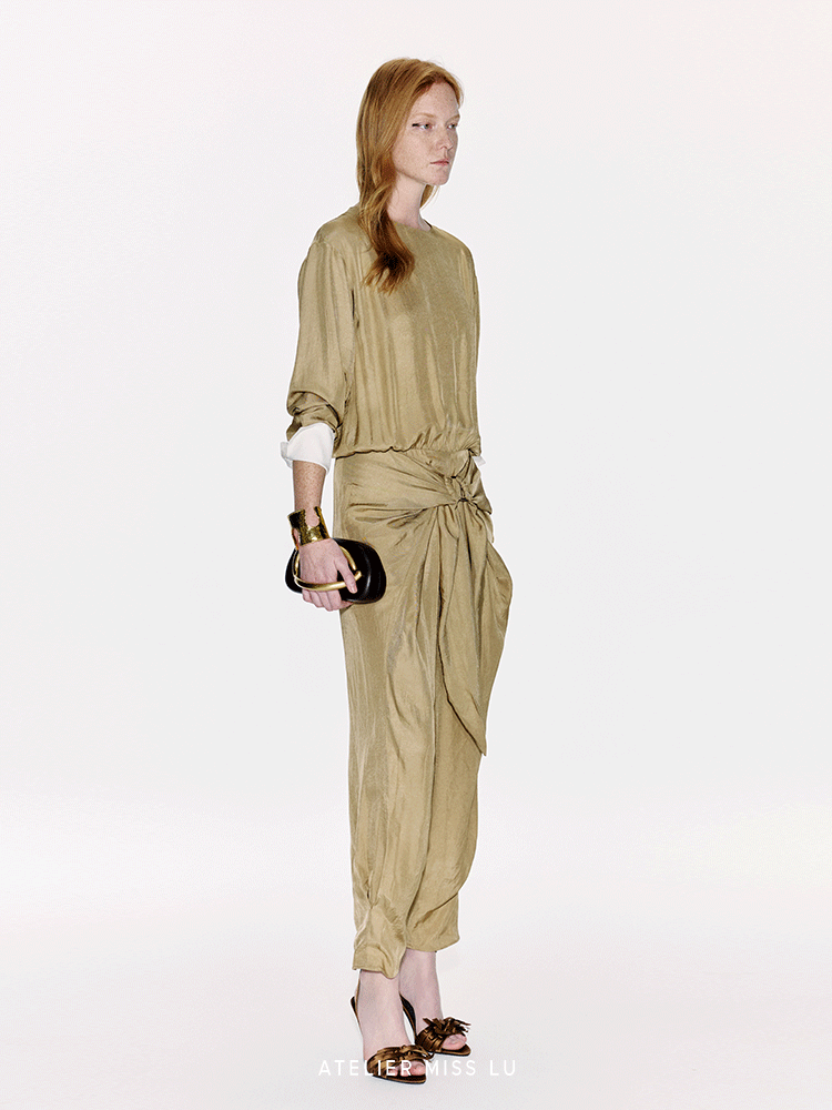 ATELIER MISS LU  Ring-panel Flutter-piece Acetate Jumpsuit - MAGNET