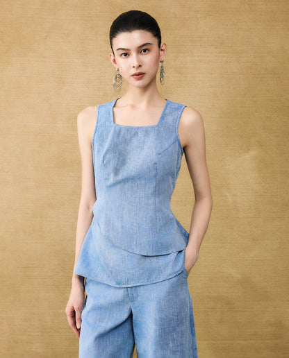 HECO Chinese women's summer blended glitter diamond I-shirt - SHADOW.