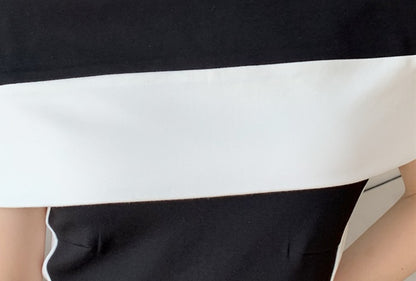 DOLLY Elegant Black and White Off Shoulder Short Sleeve Long Bandage Dress-MAZE