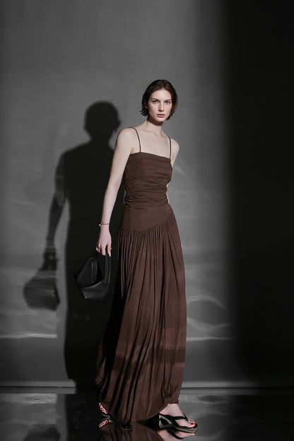PIAOIN design pleated bandeau  women's cross-cut premium sundress -ARABELLA