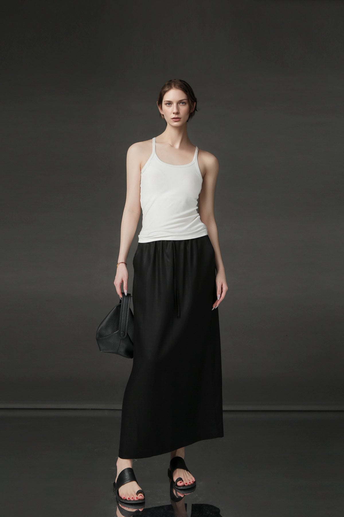 PIAOIN Women's Light Luxury Tencel Linen Skirt - GEMMA