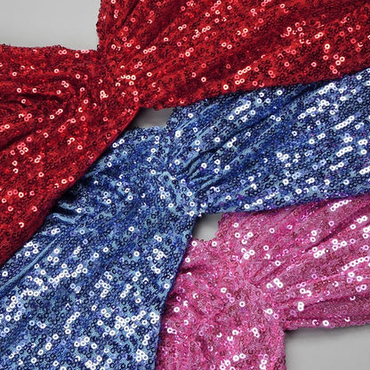 DOLLY Elegant Crew Neck Long Sleeve Slim Fit Sequin Long Evening Dress-IIANA