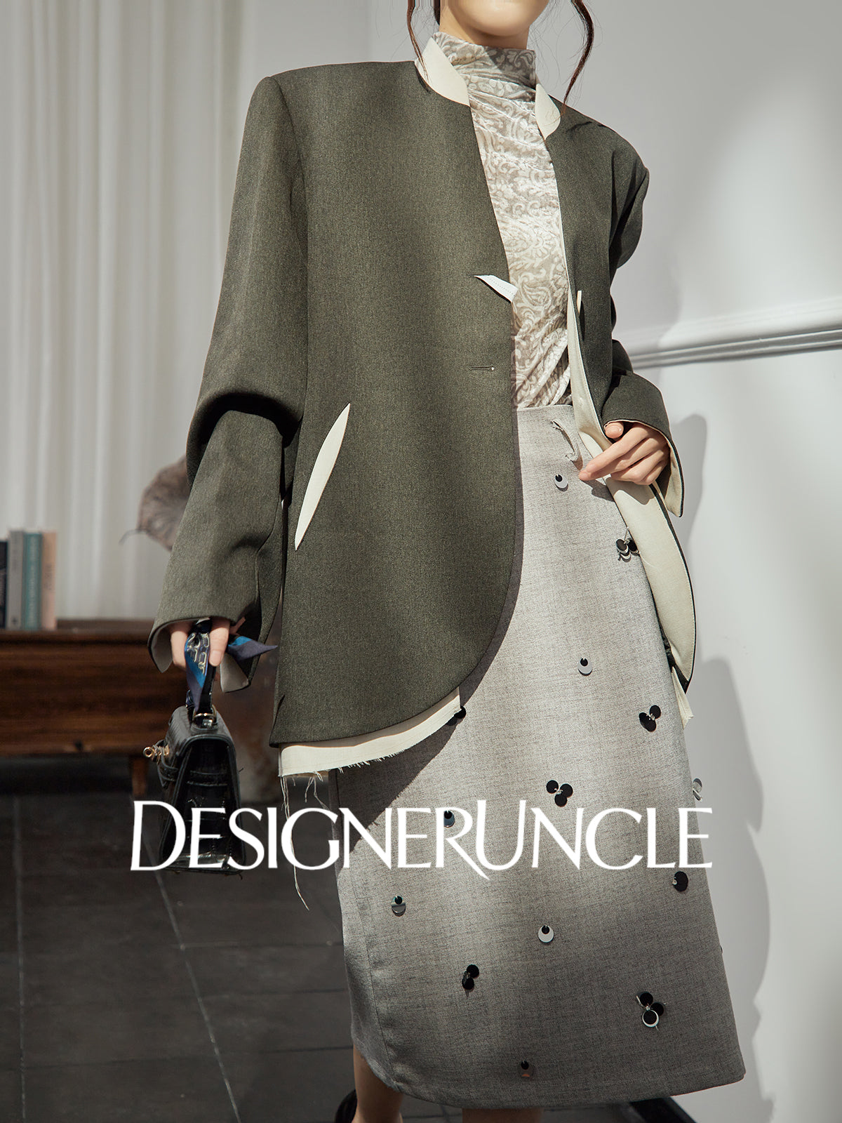 DGU|Twilight Mountain Gray New High-End Loose Slimming Versatile Blazer - Stephan.