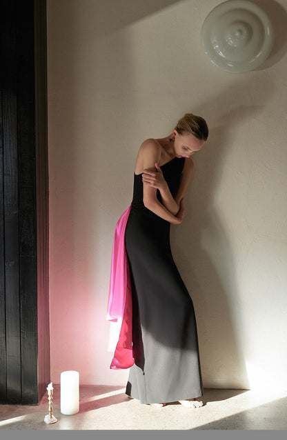 GOUDIN elegant women's light luxury black evening dress-CASNA.