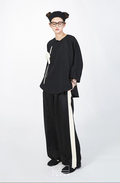 TUYUE Elastic Waist drape casual straight-leg pants- KAYLA.