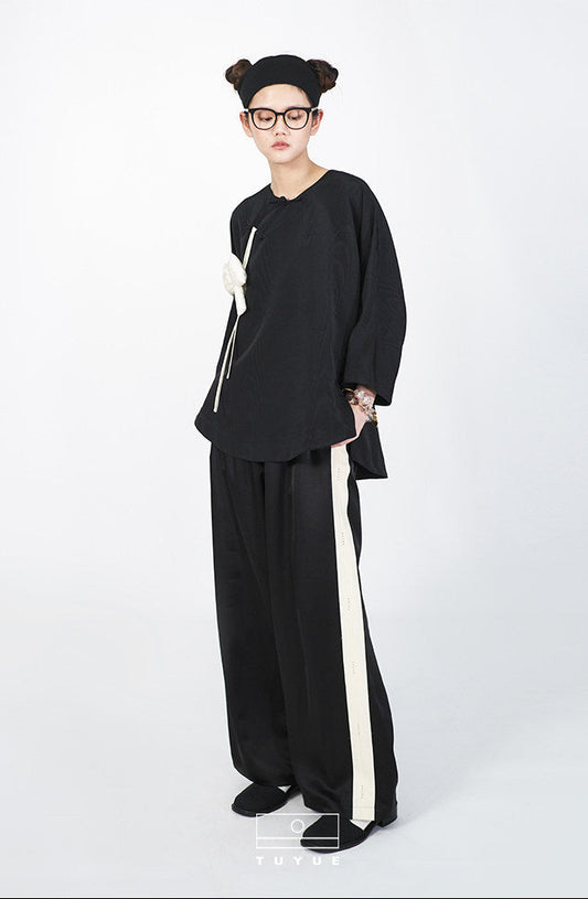 TUYUE Elastic Waist drape casual straight-leg pants- KAYLA.
