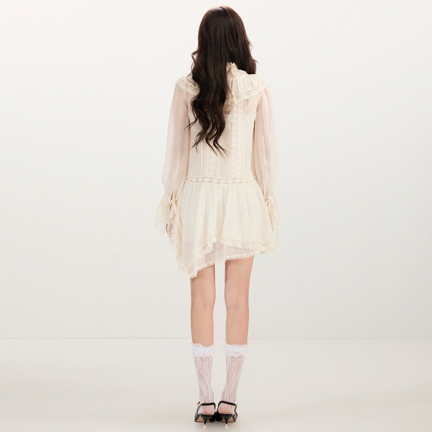 FAME Embroidered Trim Chiffon Dress - STELLA